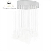 Luxury Ceramic Leaf Suspension Chandelier - Chrome / D80xH180cm / Warm White 3000k - chandeliers