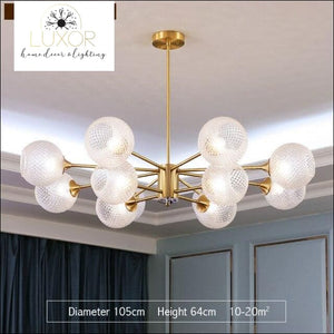 chandeliers Luxury Glass Copper Chandelier - Luxor Home Decor & Lighting