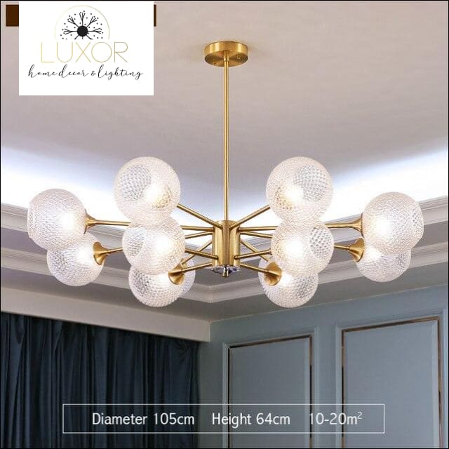chandeliers Luxury Glass Copper Chandelier - Luxor Home Decor & Lighting