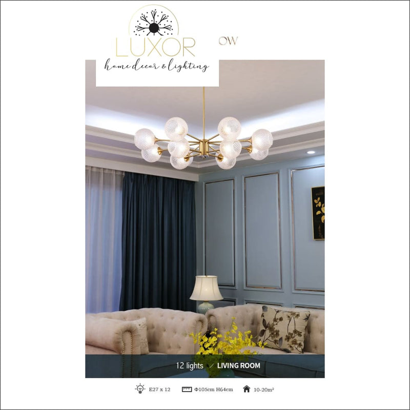 chandeliers Luxury Glass Copper Chandelier - Luxor Home Decor & Lighting