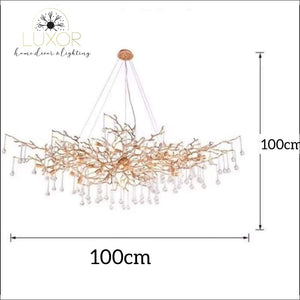 Luxury Goddess Crystal Chandelier - Colored Glass Drop / Antique Brass Frame / L100xW55xH100cm - chandeliers