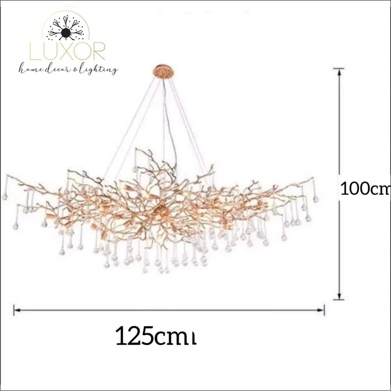 Luxury Goddess Crystal Chandelier - Colored Glass Drop / Antique Brass Frame / L125xW70xH100cm - chandeliers