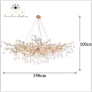 Luxury Goddess Crystal Chandelier - Colored Glass Drop / Antique Brass Frame / L150xW90xH100cm - chandeliers