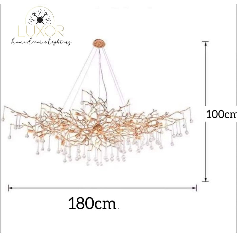 Luxury Goddess Crystal Chandelier - Colored Glass Drop / Antique Brass Frame / L180xW110xH100cm - chandeliers