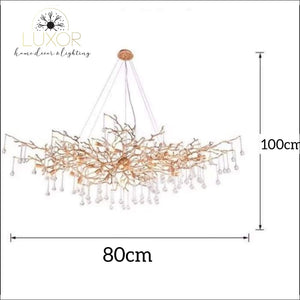 Luxury Goddess Crystal Chandelier - Colored Glass Drop / Antique Brass Frame / L80xW45xH100cm - chandeliers