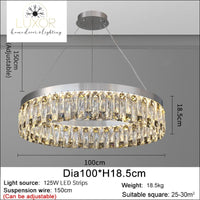 Magda Luxury Crystal Chandelier - Dia100cm H18.5cm / Dimmable warm llight - chandeliers