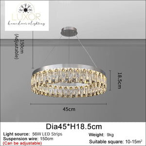 Magda Luxury Crystal Chandelier - Dia45cm H18.5cm / Dimmable warm llight - chandeliers