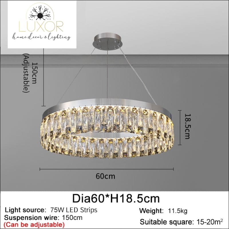 Magda Luxury Crystal Chandelier - Dia60cm H18.5cm / Dimmable warm llight - chandeliers