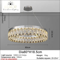 Magda Luxury Crystal Chandelier - Dia80cm H18.5cm / Dimmable warm llight - chandeliers