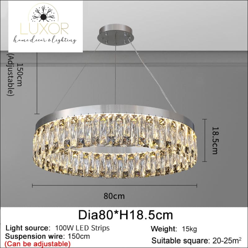 Magda Luxury Crystal Chandelier - Dia80cm H18.5cm / Dimmable warm llight - chandeliers