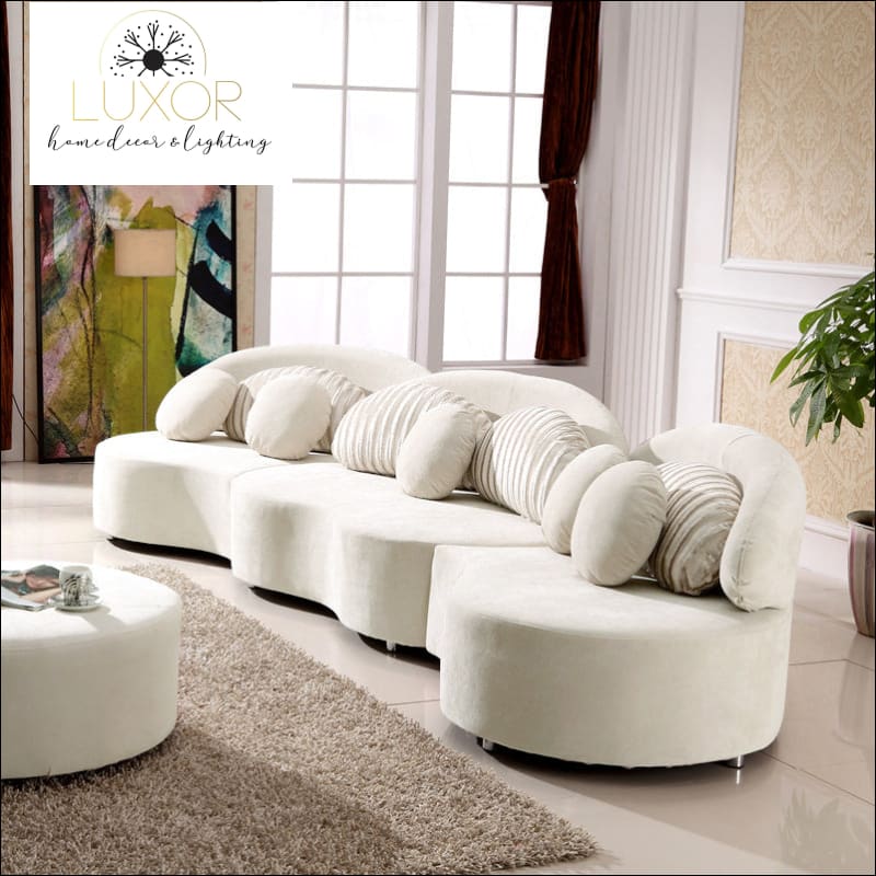 Magnolia Velvet Sectional Sofa Set with Ottoman