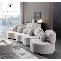 Magnolia Velvet Sectional Sofa Set with Ottoman