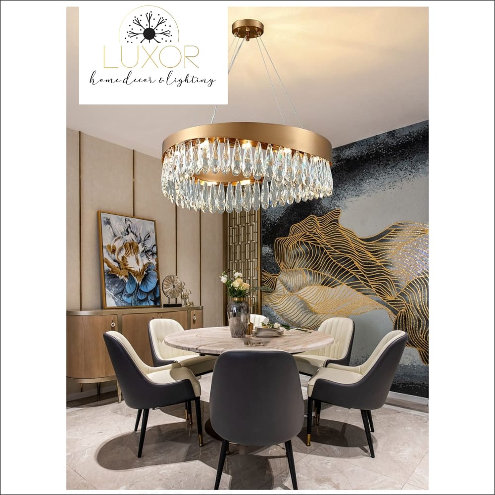 pendant lighting Maníse Lux Crystal Oval Chandelier - Luxor Home Decor & Lighting