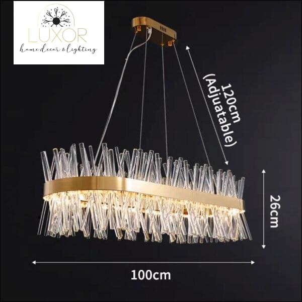 Margaux Crystal Chandelier - L100xW35xH26cm / Warm Light 3000K - chandelier