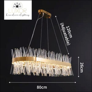 Margaux Crystal Chandelier - L80xW35xH26cm / Warm Light 3000K - chandelier