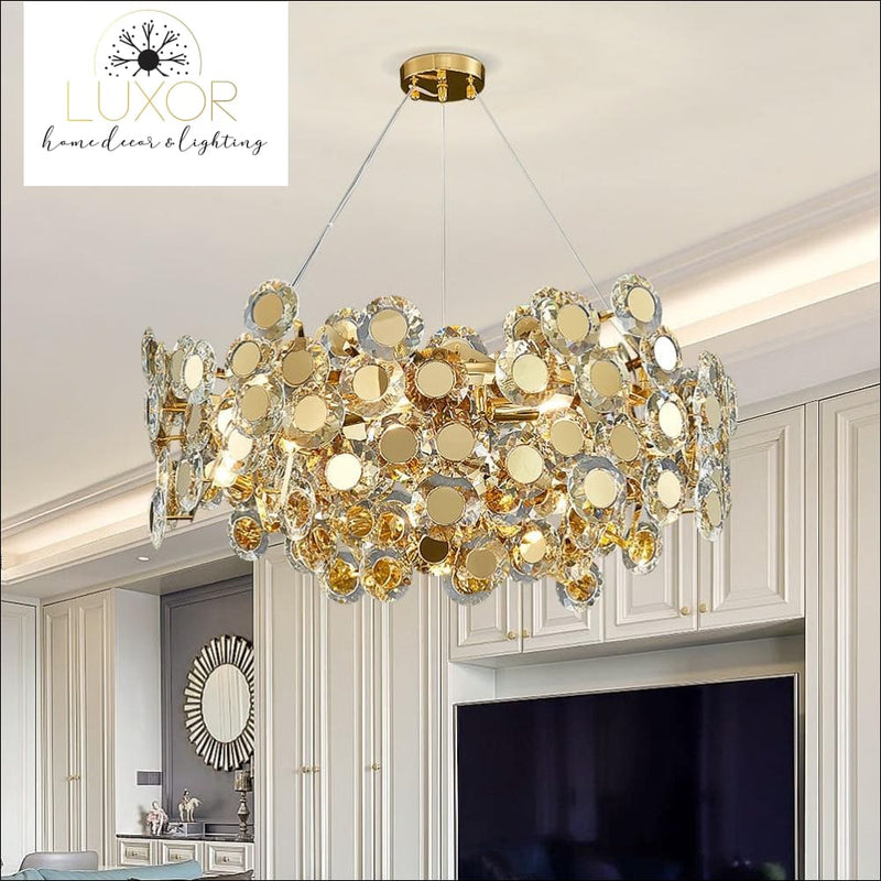 Margeuerite Gold Round Chandelier - chandelier
