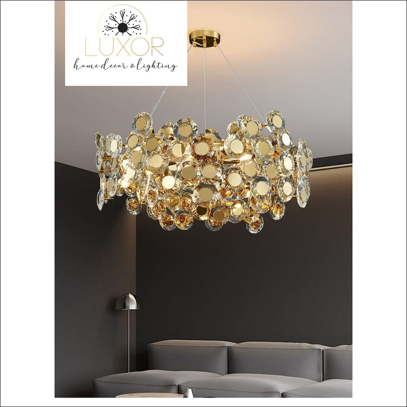 Margeuerite Gold Round Chandelier - chandelier
