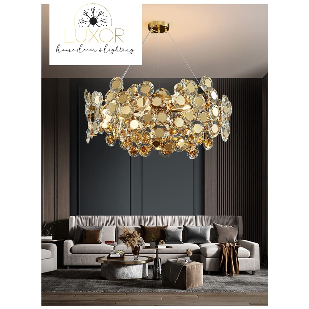 Margeuerite Gold Round Chandelier - chandelier