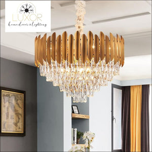 chandeliers Marli Crystal Gold Chandelier - Luxor Home Decor & Lighting