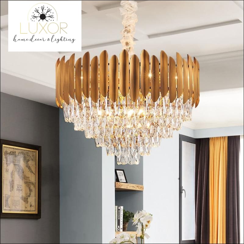 chandeliers Marli Crystal Gold Chandelier - Luxor Home Decor & Lighting