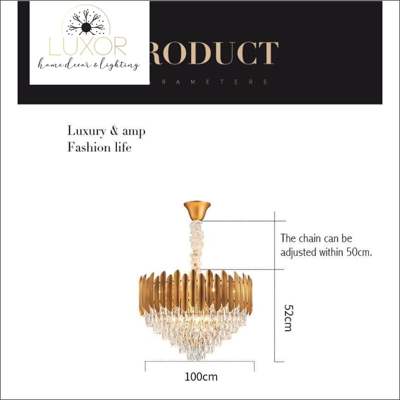 chandeliers Marli Crystal Gold Chandelier - Luxor Home Decor & Lighting