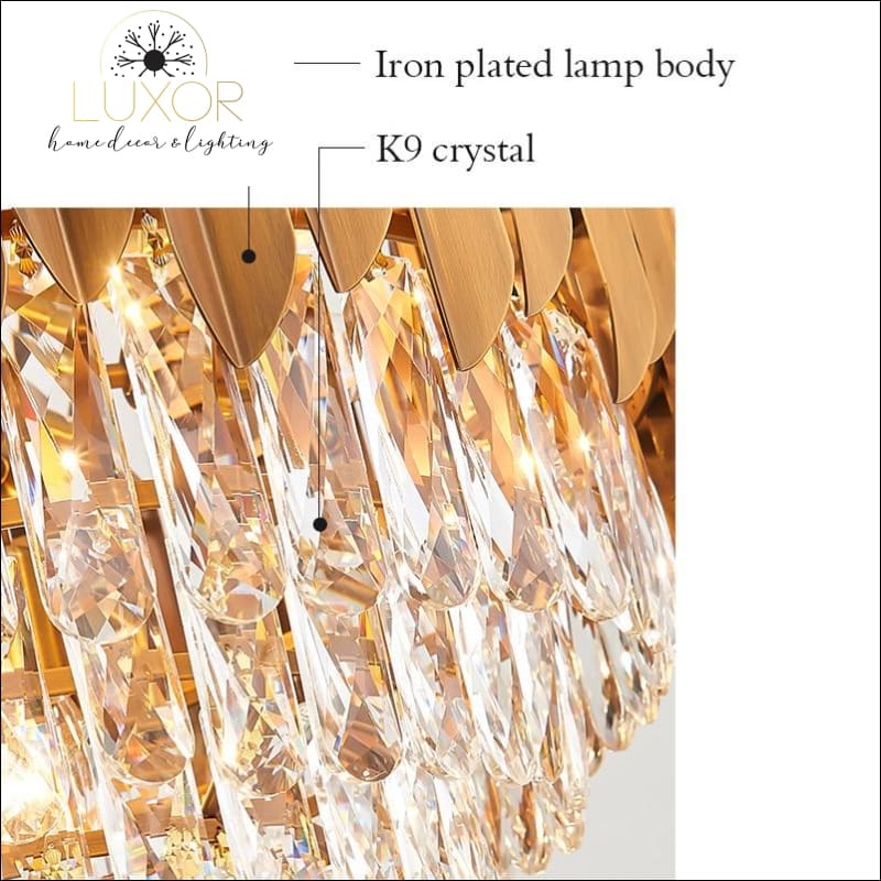 chandeliers Marli Crystal Gold Chandelier - Luxor Home Decor & Lighting