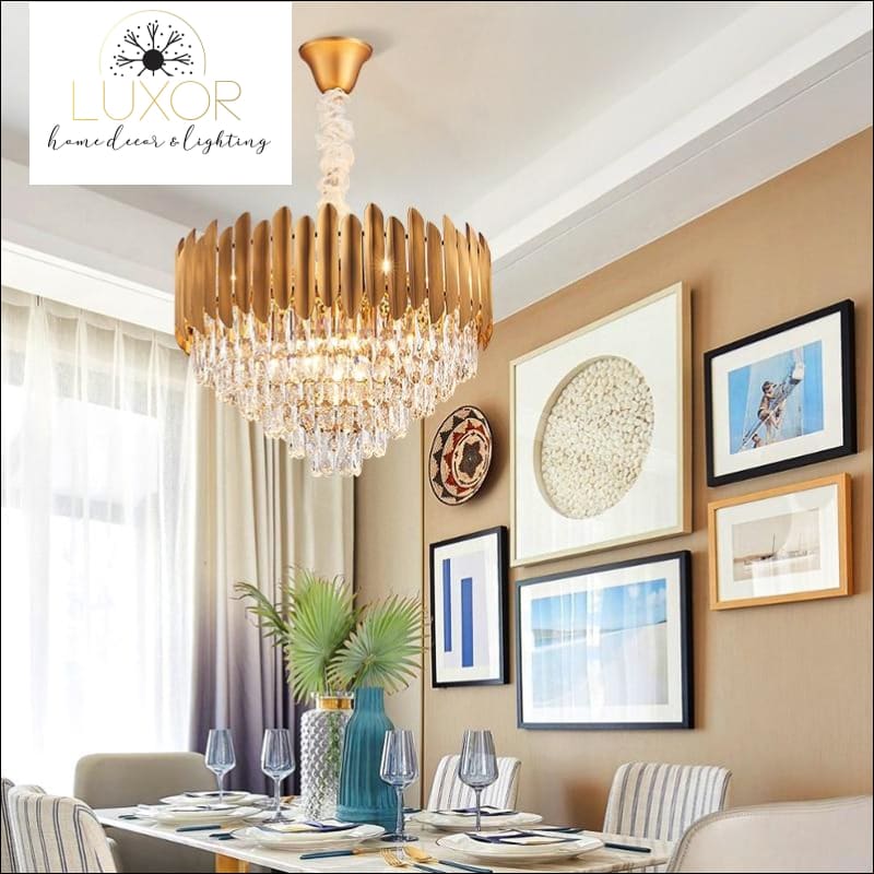 chandeliers Marli Crystal Gold Chandelier - Luxor Home Decor & Lighting
