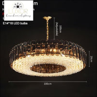 Marsale Smoke Crystal Chandelier Collection - Dia100xH20cm / Dimmable warm light / Smoky gray crystal - chandelier