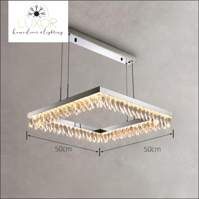 Marshal Modern Chandelier Collection - L50xW50cm / Cool light 6000K / Chrome chandelier - chandeliers