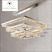 Marshal Modern Chandelier Collection - Square 100x80x60cm / Cool light 6000K / Chrome chandelier - chandeliers
