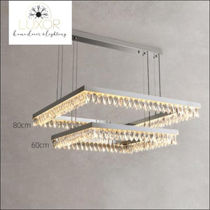 Marshal Modern Chandelier Collection - Square 80x60cm / Cool light 6000K / Chrome chandelier - chandeliers