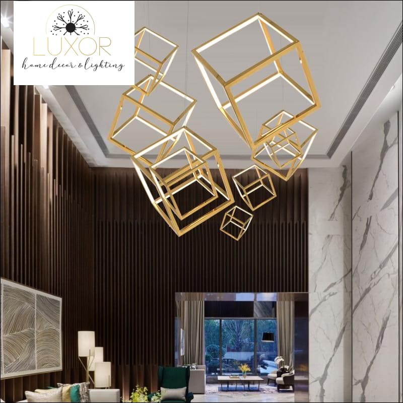 pendant lighting Maysen 3D Box Pendant Light Set - Luxor Home Decor & Lighting