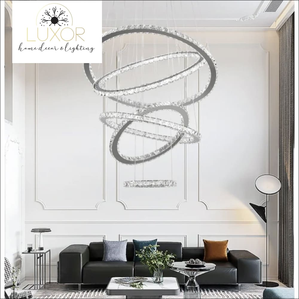 Melone 5 Ring Crystal Chandelier - Chandelier