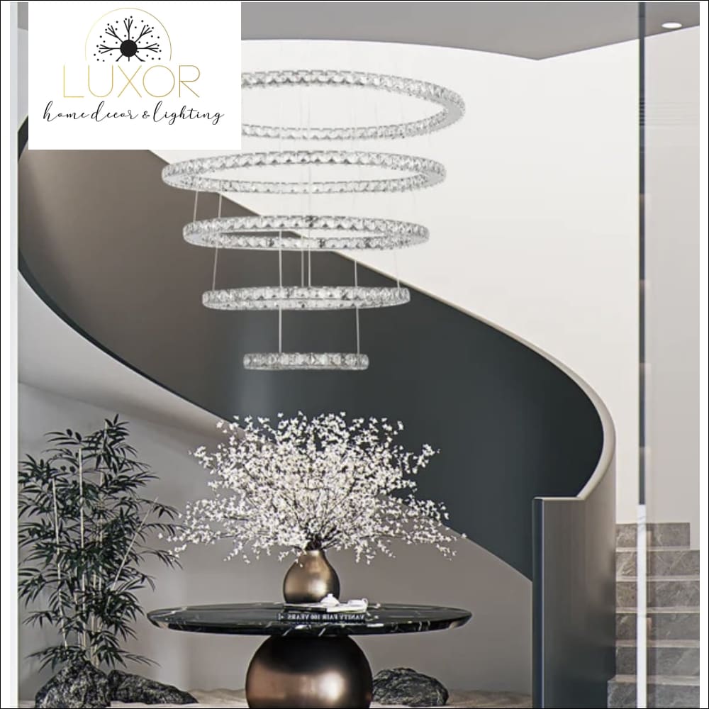 Melone 5 Ring Crystal Chandelier - Chandelier