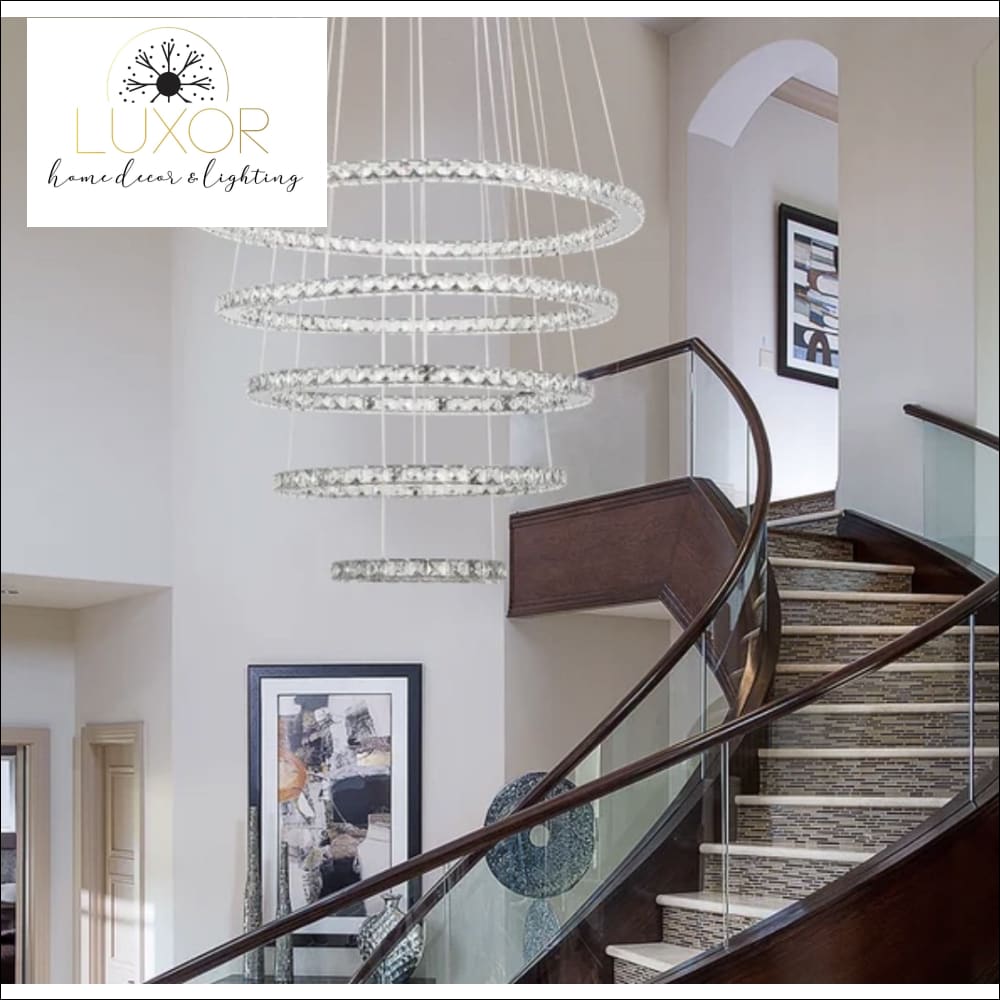 Melone 5 Ring Crystal Chandelier - Chandelier