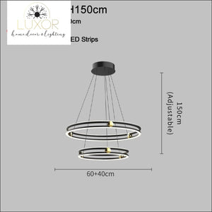 Milan Modern Ring Chandelier - Dia60x40cm-Style A (Chandelier) / Dimmable warm light - chandeliers