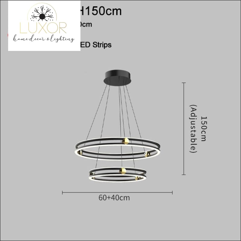Milan Modern Ring Chandelier - Dia60x40cm-Style A (Chandelier) / Dimmable warm light - chandeliers