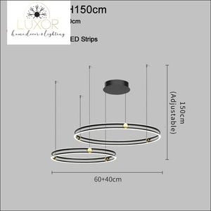 Milan Modern Ring Chandelier - Dia60x40cm-Style B (Individual Rings) / Dimmable warm light - chandeliers