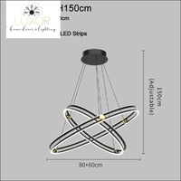 Milan Modern Ring Chandelier - Dia80x60cm-Style A (Chandelier) / Dimmable warm light - chandeliers
