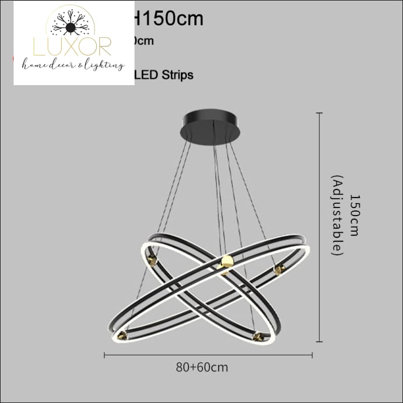 Milan Modern Ring Chandelier - Dia80x60cm-Style A (Chandelier) / Dimmable warm light - chandeliers