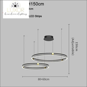 Milan Modern Ring Chandelier - Dia80x60cm-Style B (Individual Rings) / Dimmable warm light - chandeliers