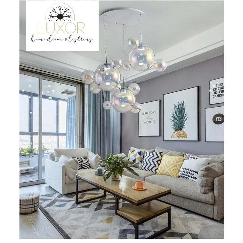 chandeliers Milly Crystal Bubble Glass Chandelier - Luxor Home Decor & Lighting