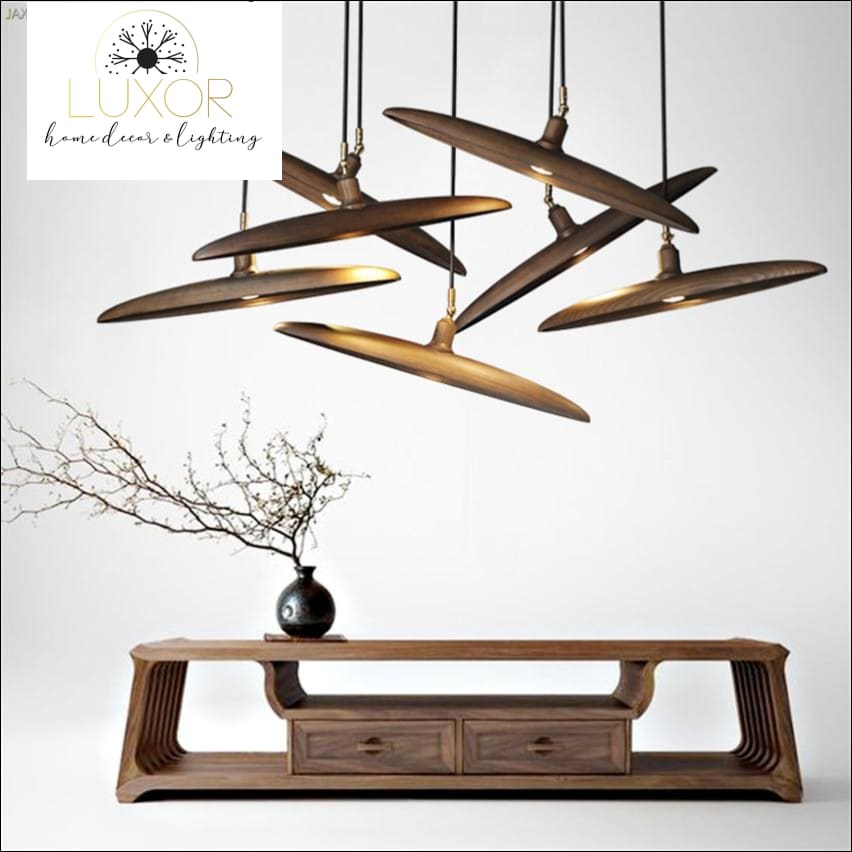 chandelier Minimalist Semicircular Solid Wood Pendant Light - Luxor Home Decor & Lighting