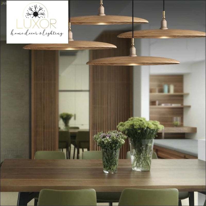 chandelier Minimalist Semicircular Solid Wood Pendant Light - Luxor Home Decor & Lighting