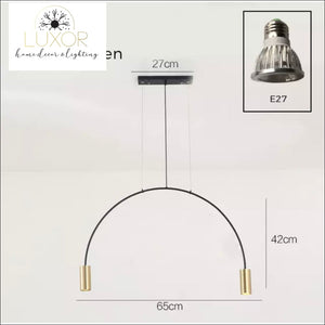 Modern Hook Pendant Light - 2 Head Pendant - W65cm-42cm - pendant lighting