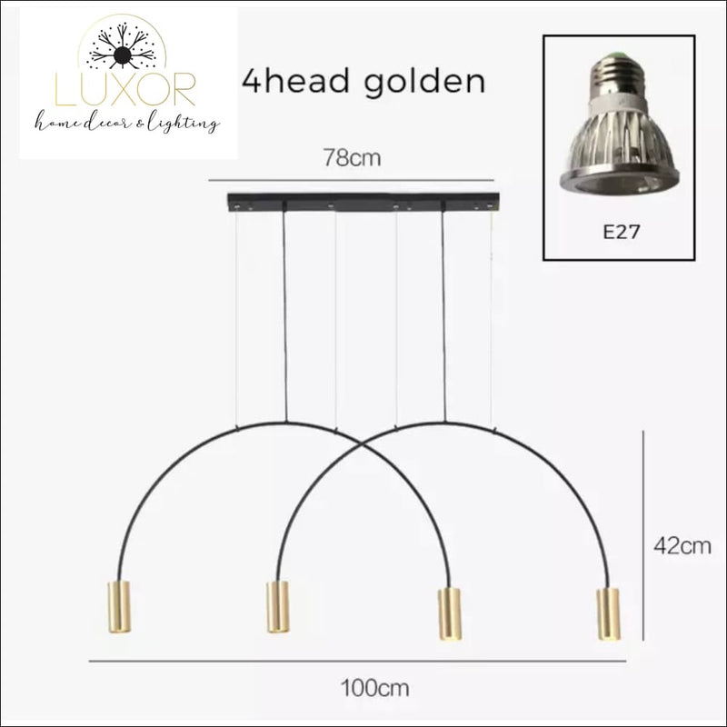 Modern Hook Pendant Light - 4 Head Pendant - W100cmx H42cm - pendant lighting