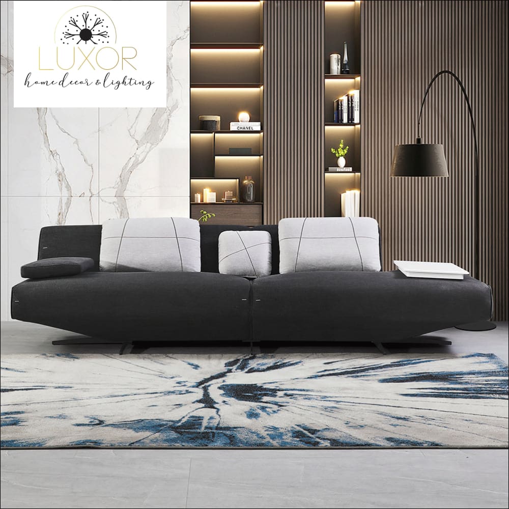 Moderna Modular Armless Sofa 2-Piece Linen Upholstered with Removable Side Table