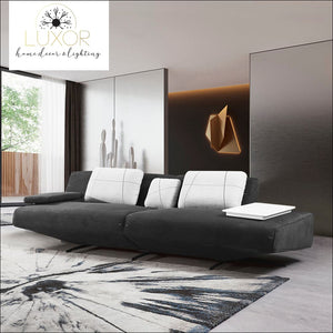 Moderna Modular Armless Sofa 2-Piece Linen Upholstered with Removable Side Table