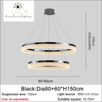 Monalini Modern Chandelier - Black (2 Lights) / Dimmable warm light - chandelier