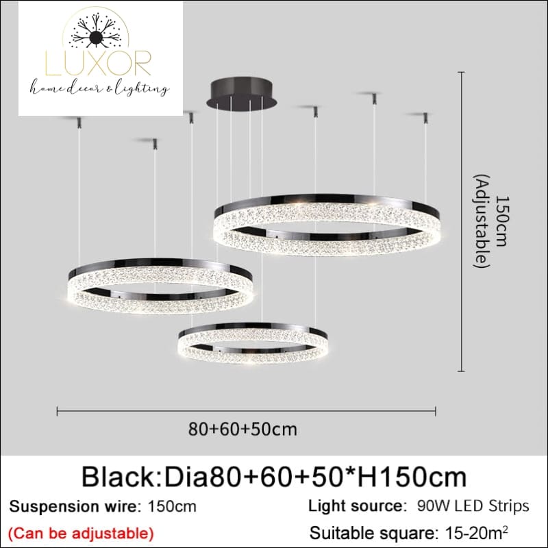 Monalini Modern Chandelier - Black (3 Individual Lights) / Dimmable warm light - chandelier